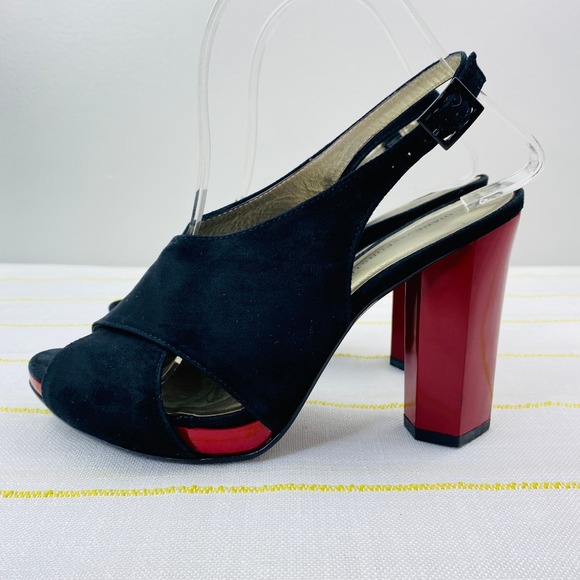 Diane Von Furstenberg Marlene Platform Peep Toe Slingback Heels Womens 6.5 Luxe - Picture 3 of 12